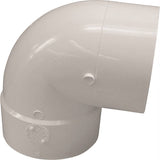 CANPLAS 414157BC Short Turn Pipe Elbow, 6 in, Spigot x Hub, 90 deg Angle, PVC, White