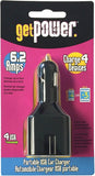 GetPower GP-DC4USB-BLK USB to DC Car Adapter, 12 V Output, 6.2 A Charge, Black