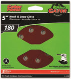 Gator 3722 Sanding Disc, 5 in Dia, 180 Grit, Very Fine, Aluminum Oxide Abrasive, Vented