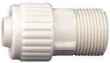 Flair-It 16872 Tube to Pipe Adapter, 3/4 in, PEX x MPT, Polyoxymethylene, White