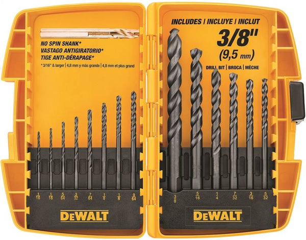 DeWALT DW1162 Drill Bit Set, 14-Piece, Steel, Black Oxide