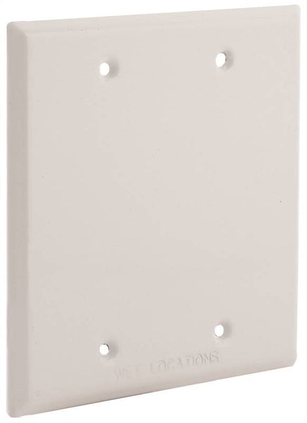 HUBBELL 5175-1 Cover, 4-1/2 in L, 4-1/2 in W, Metal, White, Powder-Coated