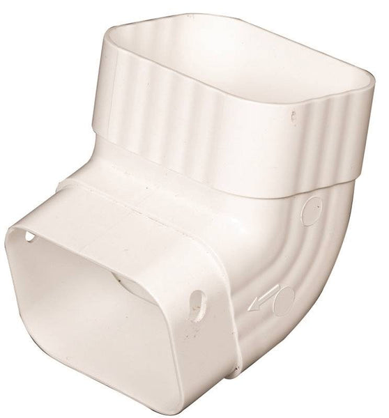 Amerimax M0627 Downspout Elbow, Vinyl, White