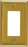 Amerelle 163RBR Wallplate, 4-15/16 in L, 2-7/8 in W, 1 -Gang, Steel, Polished Brass