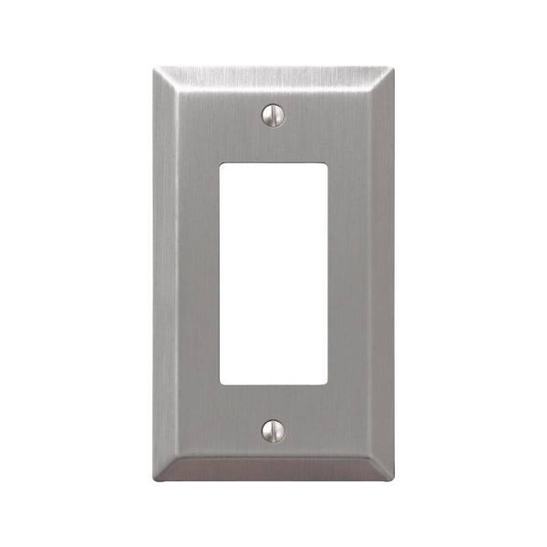 AmerTac Century 163RBN Wallplate, 4-15/16 in L, 2-7/8 in W, 1 -Gang, Steel, Brushed Nickel