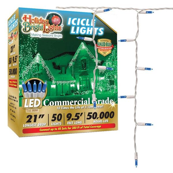 Holiday Bright Lights LEDBX-T570IC-BL Icicle Light Set, 70 -Lamp, LED Lamp, Blue Light, 50,000 hrs Average Life