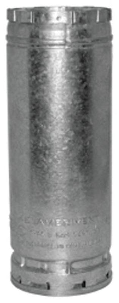 AmeriVent 6E12 Type B Gas Vent Pipe, 6 in OD, 12 in L, Galvanized Steel