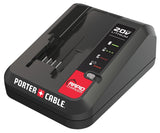 PORTER-CABLE PCC692L Battery Charger, 120 VAC Input, 20 V Output, 2 Ah, 0.67 hr Charge, Battery Included: No