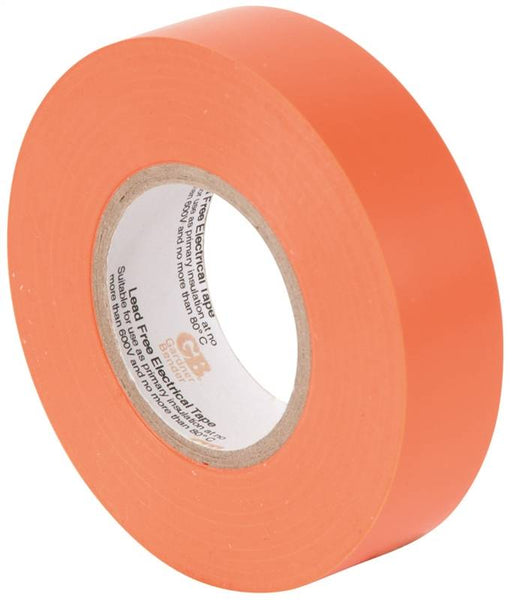 GB GTO-667P Electrical Tape, 66 ft L, 3/4 in W, PVC Backing, Orange