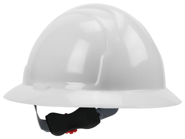 SAFETY WORKS SWX00358 Hard Hat, 4-Point Textile Suspension, HDPE Shell, White, Class: E