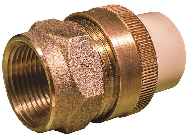 B & K 164-314NL Transition Pipe Adapter, 3/4 in, Solvent x FIP, Brass/CPVC