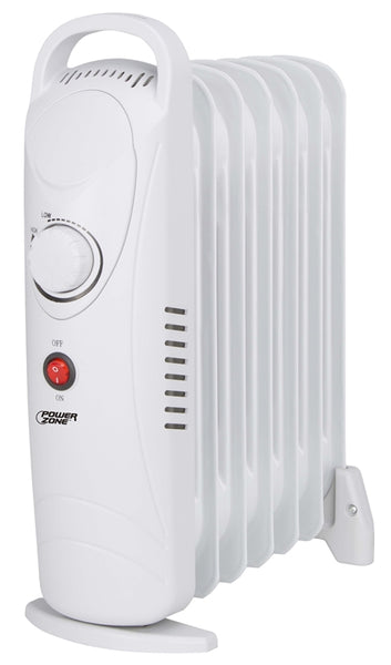 PowerZone DF-600H3-7 Mini Oil Filled Heater 700W White, 5.8 A, 120 V, 700 W, 700 W Heating, 1-Heating Stage