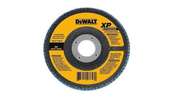 DeWALT DW8357 Flap Disc, 4-1/2 in Dia, 5/8-11 Arbor, Coated, 60 Grit, Medium, Zirconia Abrasive