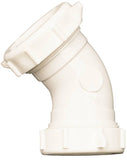 Plumb Pak PP20557 Drain Pipe Elbow, 1-1/2 in, 45 deg Angle, PVC, White