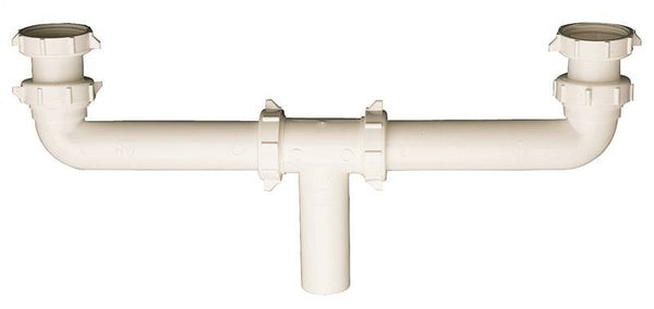 Plumb Pak PP20930 Center Outlet, 1-1/2 x 1-1/2 in, Slip, Plastic, White