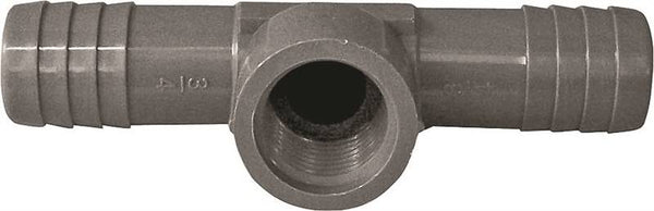 Boshart UPVCFRT-101005 Combination Hose Reducing Tee, 1 x 1-2 in, Insert x Insert x FPT, PVC, Black