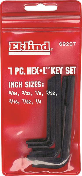 Eklind 69207 Hex Key Set, 7-Piece, Steel, Black