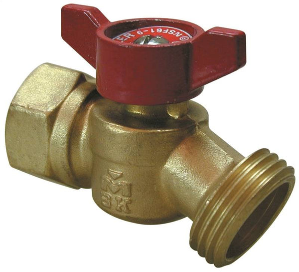 B & K 102-454HN Hose Bibb, 3/4 x 3/4 in Connection, FPT x Male Hose, 125 psi Pressure, Brass Body, Antique