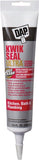 DAP KWIK SEAL ULTRA 18914 Siliconized Sealant, White, 0 to 150 deg F, 5.5 oz Tube