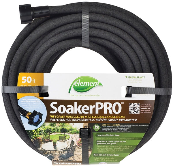 SWAN ELSP38050 Soaker Hose, 50 ft L, Rubber, Black