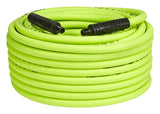 Flexzilla HFZ38100YW2 Premium Air Hose, 3/8 in ID, 100 ft L, MNPT, 300 psi Pressure, Polymer, Green