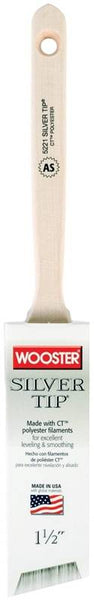 WOOSTER 5221-1-1/2 Paint Brush, 1-1/2 in W, 2-7/16 in L Bristle, Polyester Bristle, Sash Handle