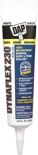 DAP 18885 Premium Sealant, White, 1 day Curing, 40 to 100 deg F, 5.5 oz Cartridge