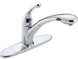 DELTA Signature 470-PROMO-DST Kitchen Faucet, 1.8 gpm, 1-Faucet Handle, Ceramic, Chrome Plated, Deck Mounting