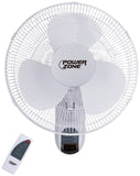 PowerZone FTW-40 Wall-Mount Fan, 120 V, 16 in Dia Blade, 3-Blade, 3-Speed, White