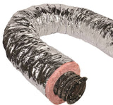 Master Flow F6IFD4X300 Insulated Flexible Duct, 4 in, 25 ft L, Fiberglass, Silver