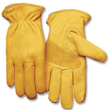 Heatkeep 198HK-XL Premium-Grade Driver Gloves, Men's, XL, 11 in L, Keystone Thumb, Easy-On Cuff, Cowhide Leather, Gold