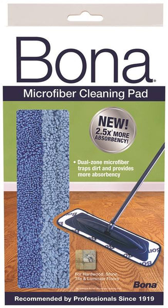 Bona AX0003053 Cleaning Pad, Microfiber Cloth, Dark Blue/Light Blue