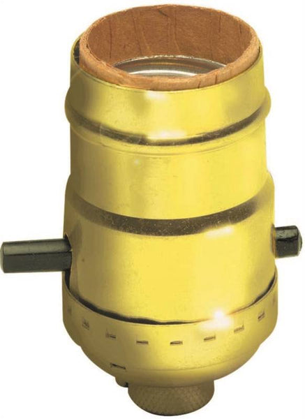 Leviton 6098-PG Lamp Holder, 250 V, 660 W, Aluminum Contact, Phenolic Housing Material, Brass