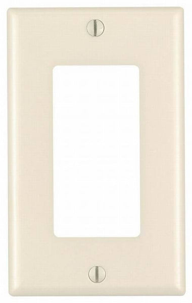 Decora 80401-T Wallplate, 4-1/2 in L, 2-3/4 in W, 1 -Gang, Thermoset Plastic, Light Almond, Smooth