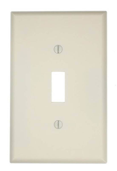 Leviton 80501-W Wallplate, 4-7/8 in L, 3-1/8 in W, 1 -Gang, Plastic, White