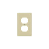 Leviton 86003 Receptacle Wallplate, 4-1/2 in L, 2-3/4 in W, 1 -Gang, Thermoset Plastic, Ivory, Smooth