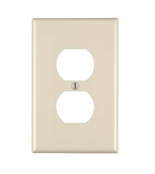 Leviton PJ8-W Receptacle Wallplate, 4-7/8 in L, 3-1/8 in W, Midway, 1 -Gang, Nylon, White, Surface Mounting