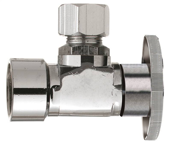 Plumb Pak PP50PCLF Shut-Off Valve, 3/8 x 3/8 in Connection, FIP x Compression, Brass Body