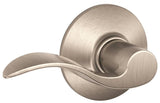 Schlage Accent Series F10V ACC 619 Passage Lever, Zinc, Satin Nickel