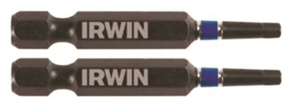 IRWIN 1837468 Power Bit, #1 Drive, Square Recess Drive, 1-4 in Shank, Hex Shank, 2 in L, High-Grade S2 Tool Steel