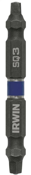 IRWIN 1870987 Power Bit, #3 Drive, Square Recess Drive, 1/4 in Shank, Hex Shank, 2-3/8 in L, High-Grade Steel