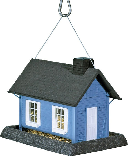 North States 9065 Wild Bird Feeder, Cottage, 8 lb, Plastic, Blue/Gray, 11-1/2 in H, Pole Mounting