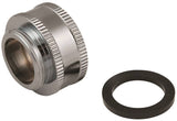 Plumb Pak PP800-64LF Faucet Aerator Adapter, 3/4-11.5 x 55/64-27 in, Threaded, Chrome Plated