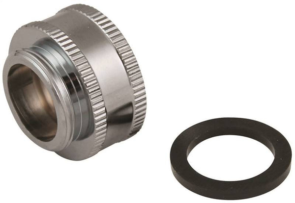 Plumb Pak PP800-64LF Faucet Aerator Adapter, 3/4-11.5 x 55/64-27 in, Threaded, Chrome Plated