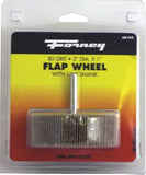 Forney 60182 Flap Wheel, 3 in Dia, 1 in Thick, 1/4 in Arbor, 80 Grit, Aluminum Oxide Abrasive