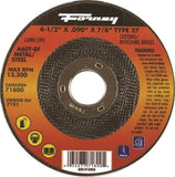 Forney 71800 Cut-Off Wheel, 4-1/2 in Dia, 3/32 in Thick, 7/8 in Arbor, 36 Grit, Medium, Aluminum Oxide Abrasive