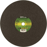 Forney 71895 Cut-Off Wheel, 14 in Dia, 1/8 in Thick, 1 in Arbor, 20 Grit, Coarse, Silicone Carbide Abrasive