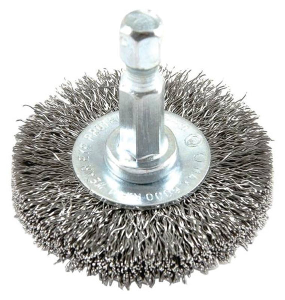 Forney 72726 Wire Wheel Brush, 1-1/2 in Dia, 0.008 in Dia Bristle