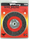 Forney 72750 Wire Bench Wheel Brush, 6 in Dia, 1/2 to 5/8 in Arbor/Shank, 0.014 in Dia Bristle