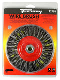 Forney 72758 Wire Wheel Brush, 6 in Dia, 5/8-11 Arbor/Shank, 0.02 in Dia Bristle, Carbon Steel Bristle